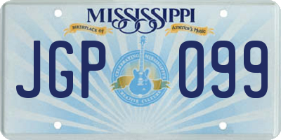 MS license plate JGP099