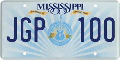 MS license plate JGP100