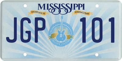 MS license plate JGP101