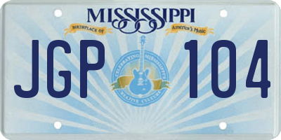 MS license plate JGP104