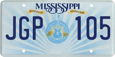 MS license plate JGP105