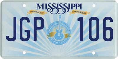 MS license plate JGP106