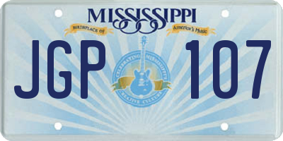 MS license plate JGP107