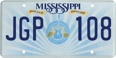 MS license plate JGP108