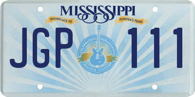 MS license plate JGP111