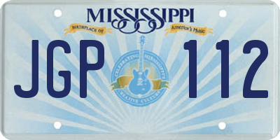 MS license plate JGP112