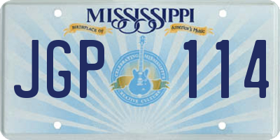 MS license plate JGP114
