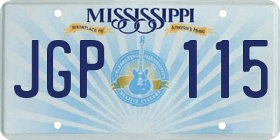 MS license plate JGP115