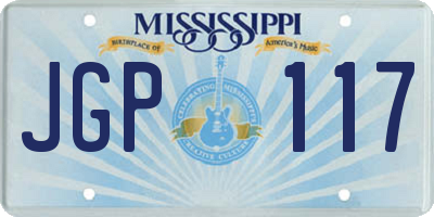 MS license plate JGP117