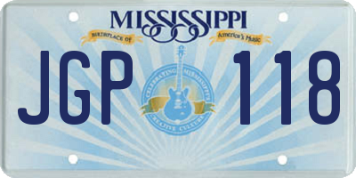 MS license plate JGP118