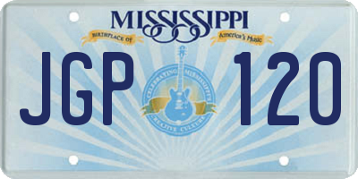 MS license plate JGP120