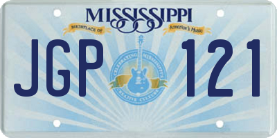 MS license plate JGP121
