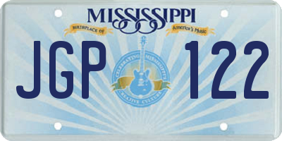 MS license plate JGP122