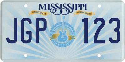 MS license plate JGP123
