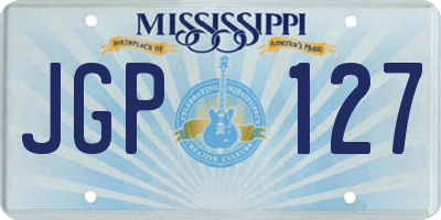 MS license plate JGP127