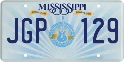 MS license plate JGP129