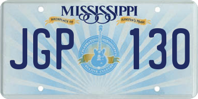 MS license plate JGP130