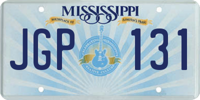 MS license plate JGP131