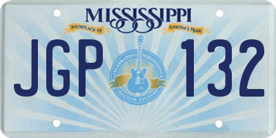 MS license plate JGP132