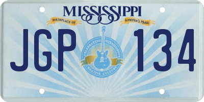 MS license plate JGP134