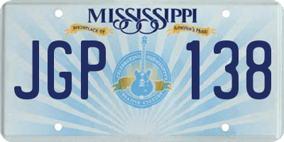 MS license plate JGP138