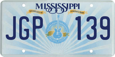 MS license plate JGP139