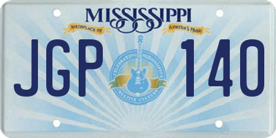 MS license plate JGP140