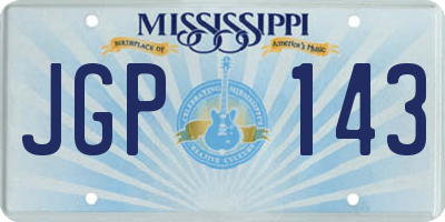 MS license plate JGP143