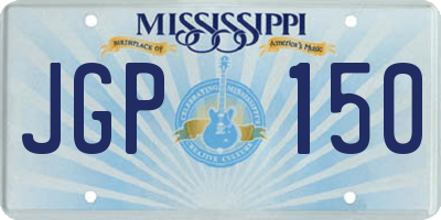 MS license plate JGP150