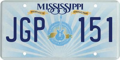 MS license plate JGP151