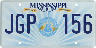 MS license plate JGP156