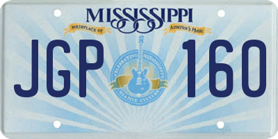 MS license plate JGP160