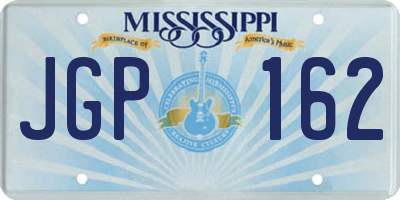 MS license plate JGP162