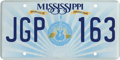 MS license plate JGP163