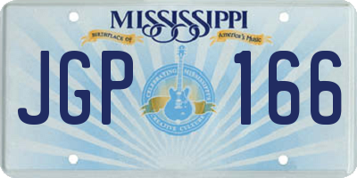 MS license plate JGP166