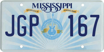 MS license plate JGP167