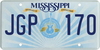 MS license plate JGP170