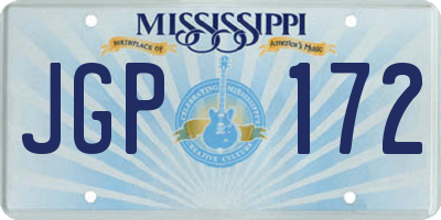 MS license plate JGP172