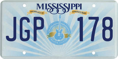 MS license plate JGP178