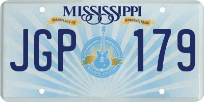 MS license plate JGP179