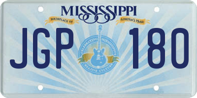 MS license plate JGP180