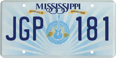 MS license plate JGP181