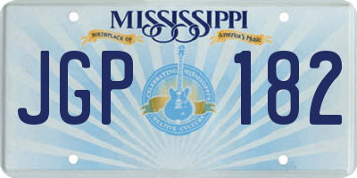 MS license plate JGP182