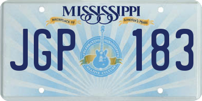 MS license plate JGP183