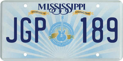 MS license plate JGP189