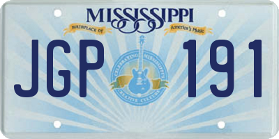 MS license plate JGP191