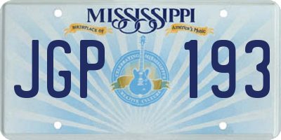 MS license plate JGP193
