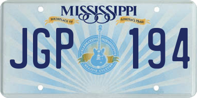 MS license plate JGP194