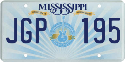 MS license plate JGP195