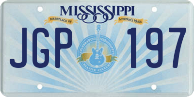 MS license plate JGP197